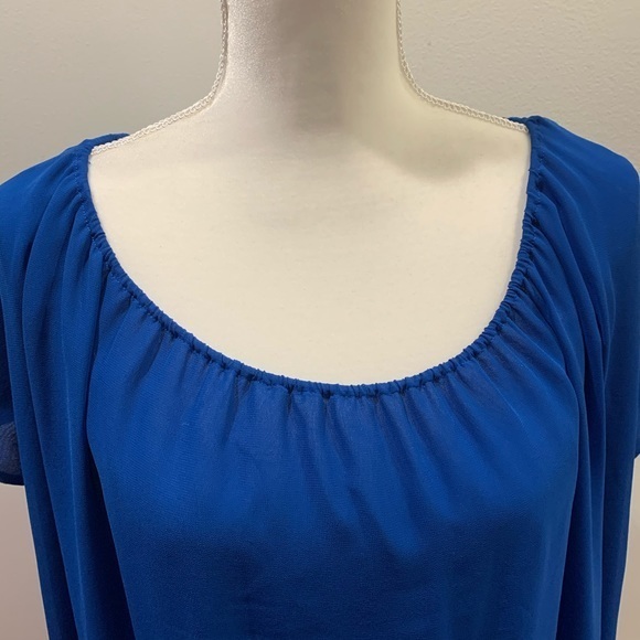 VINCE CAMUTO COBALT BLUE FLUTTER SHORT SLEEVE NWOT - Picture 5 of 7